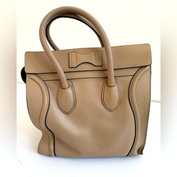 Celine Tan calfskin leather Mini Dune tote bag - Picture 3 of 11